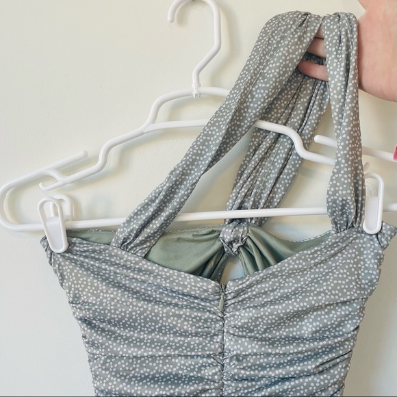 NWT Lovers and Friends Maysen Mini Dress In Sage Dot Size: XS - Picture 10 of 13